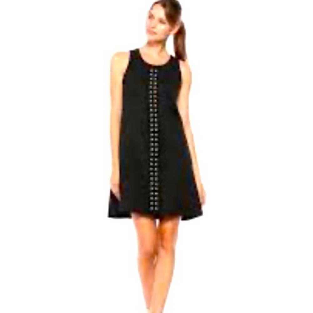 ZARA SLEEVELESS CENTER STUDDED FLOW DRESS IN DARK NAVY COLOUR